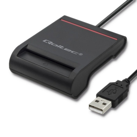 Qoltec 50642 magnetinių kortelių skaitytuvas Juoda USB