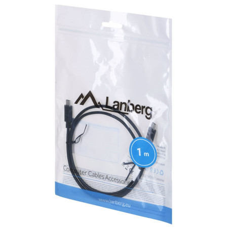 Lanberg USB 2.0 kabelis 1m USB-C M/M Juoda