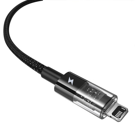 Baseus Gem USB ir IP 2,4A greitojo įkrovimo kabelis 2 m juodas