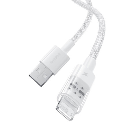 Baseus Gem USB ir IP 2,4A greitojo įkrovimo kabelis 2 m balta