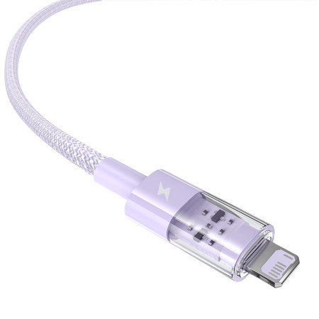 Baseus Gem USB ir IP 2,4A greitojo įkrovimo kabelis 2 m violetinė