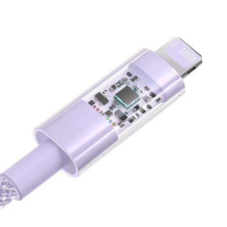 Baseus Gem USB ir IP 2,4A greitojo įkrovimo kabelis 2 m violetinė