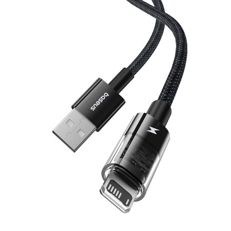 Baseus Gem USB ir IP 2,4A greitojo įkrovimo kabelis 1 m juodas