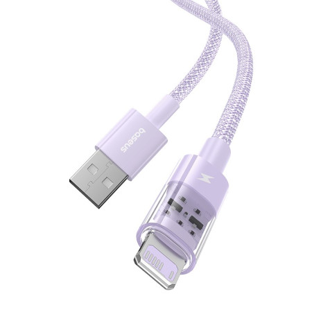 Baseus Gem USB ir IP 2,4A greitojo įkrovimo kabelis 1 m violetinė