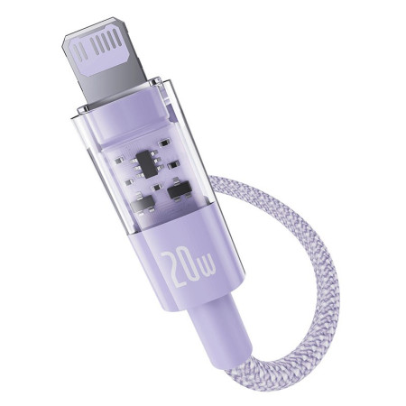 Baseus Gem USB-C ir iP greitojo įkrovimo kabelis 1 m 20 W Violetinė