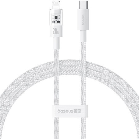 Baseus Gem USB-C ir iP greitojo įkrovimo kabelis 1 m 20 W Balta