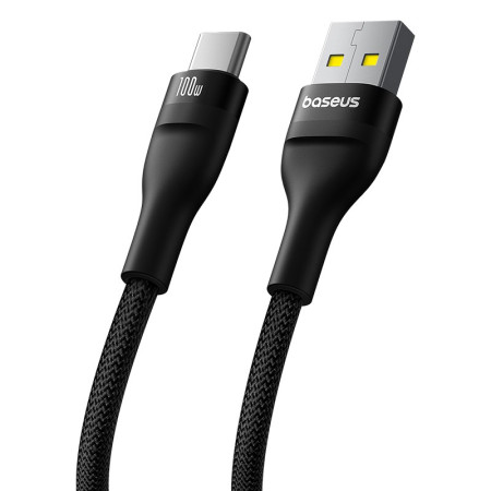 Baseus Flash 2 USB A į USB C greitojo įkrovimo kabelis 1 m 100 W Juoda