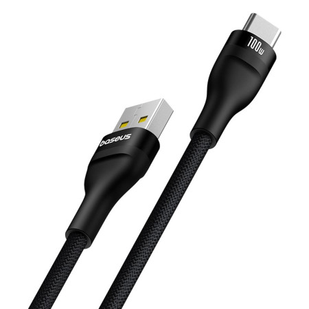Baseus Flash 2 USB A į USB C greitojo įkrovimo kabelis 1 m 100 W Juoda