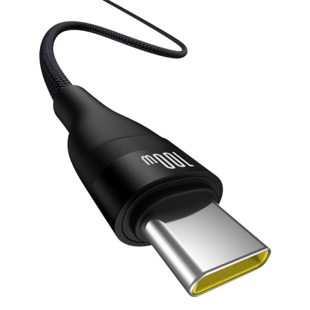 Baseus Flash 2 USB A į USB C greitojo įkrovimo kabelis 1 m 100 W Juoda