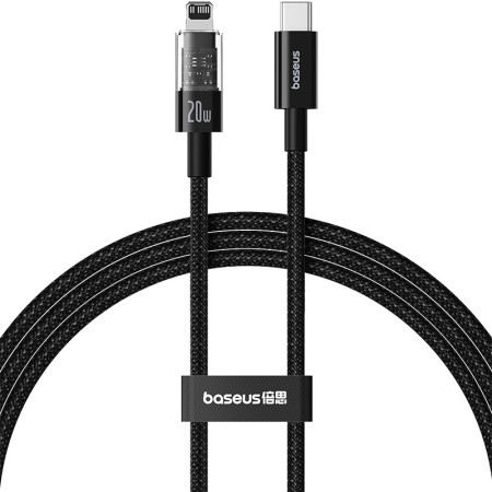 Baseus Gem USB-C ir iP greitojo įkrovimo kabelis 1 m 20 W Juodas