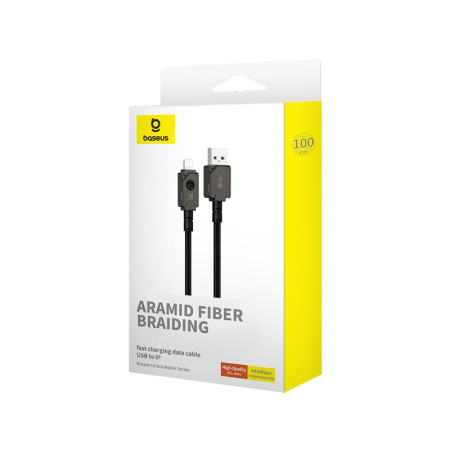 Baseus Unbreakable USB A-IP laidas 2 m 5V-2,4A Juodas