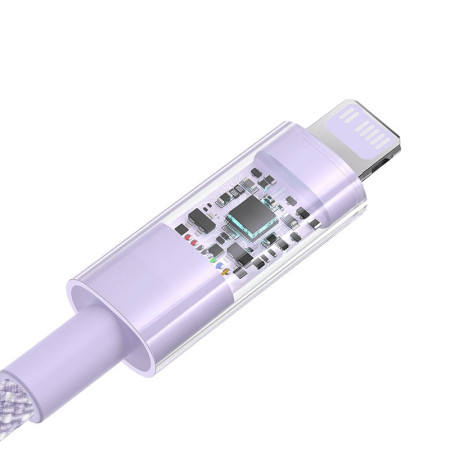 Baseus Gem USB-C ir iP greitojo įkrovimo kabelis 2 m 20 W Violetinė
