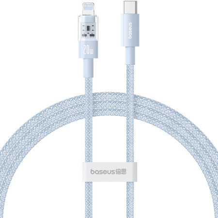 Baseus Gem USB-C - Lightning PD 20W kabelis Apple įrenginiams įkrauti ir sinchronizuoti, 1m (mėlynas)