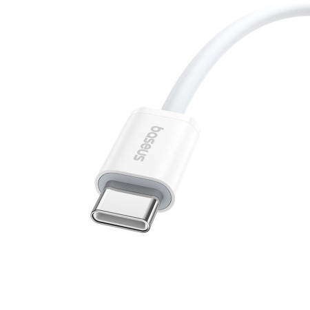 Baseus Superior Duomenų perdavimo kabelis USB C į USB C 1 m 30 W balta