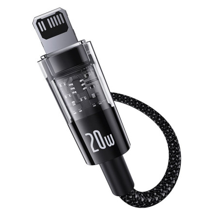 Baseus Gem USB-C ir iP greitojo įkrovimo kabelis 2 m 20 W Juodas