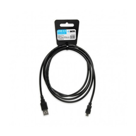 iBox IKU2M18 USB kabelis 1,8 m USB 2.0 USB A Micro-USB B Juoda