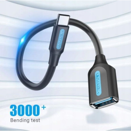 Vention USB 3.2 Gen 1 kabelis, 0,15 m, USB C - USB A, Juodas