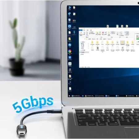 Vention USB 3.2 Gen 1 kabelis, 0,15 m, USB C - USB A, Juodas