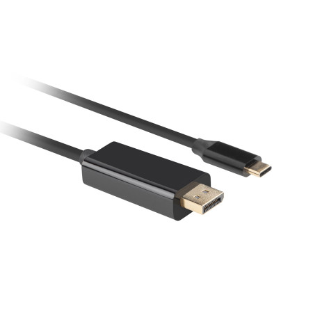 Lanberg vaizdo kabelio adapteris, 1 m, C tipo USB - DisplayPort, Juodas