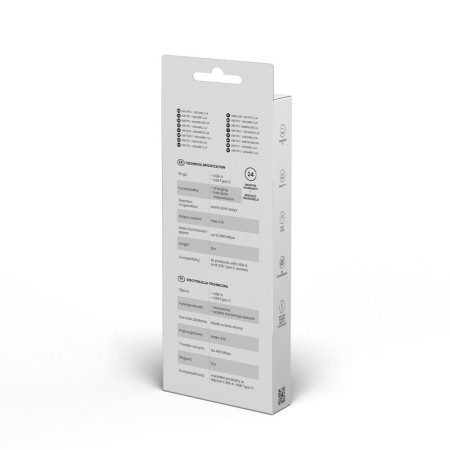 Savio USB 2.0 kabelis 2 m, USB A - USB C, Juoda