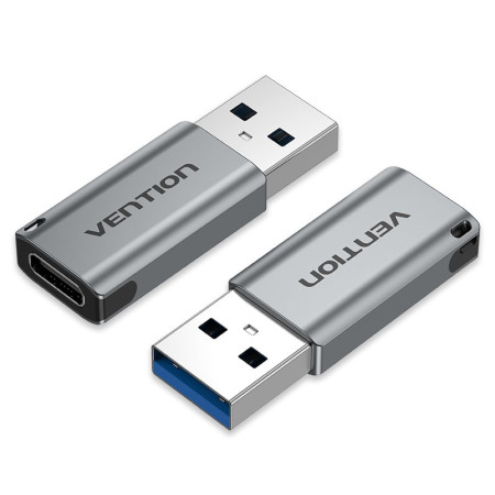 Vention CDPH0 kabelių lizdinio / kištukinio jungčių tipo keitiklis USB A USB C Pilka