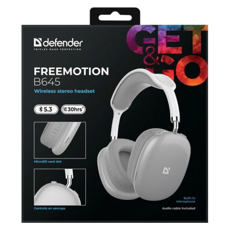 Defender Bluetooth ausinės Freemotion B645 pilkos