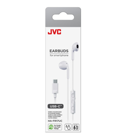 JVC HA-FR17UC USB Type-C laidinės ausinės, baltos