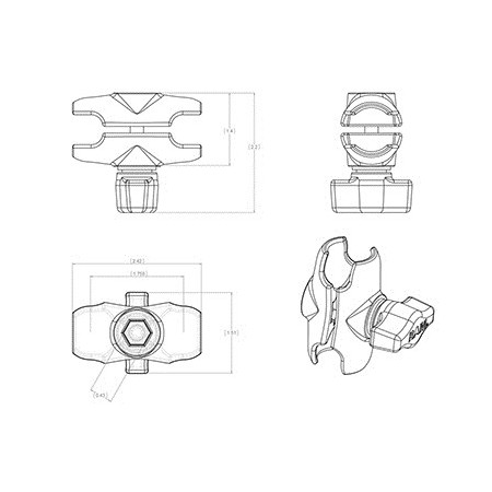 RAM Mounts RAM-B-201U-A montavimo rinkinys
