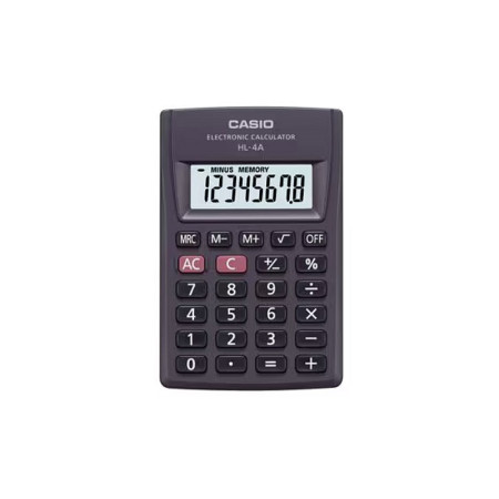 CASIO HL-4A-B kišeninis skaičiuotuvas, juodas