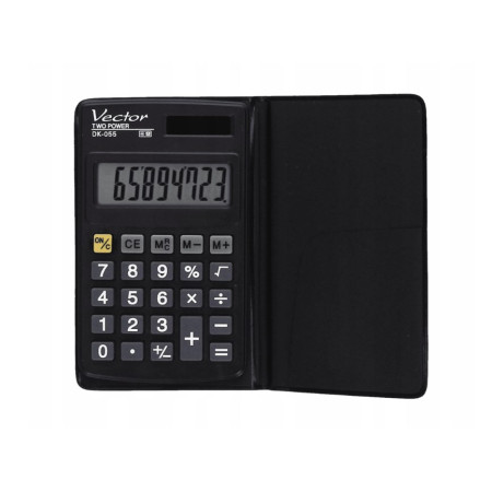 Vector DK-055 kišeninis skaičiuotuvas, juodas