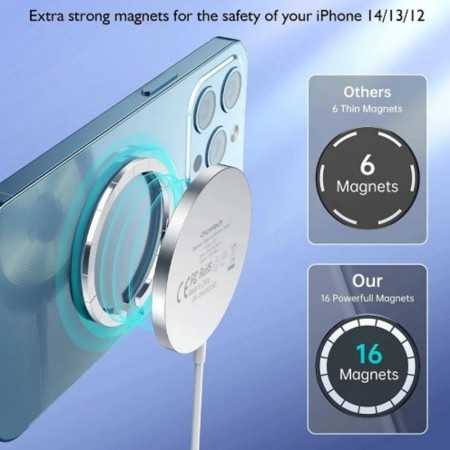 Choetech T518-F belaidis įkroviklis MagSafe 15W baltas