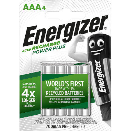 Energizer Accu Recharge Power Plus 700 mAh AAA Įkraunama baterija, 4 vnt.