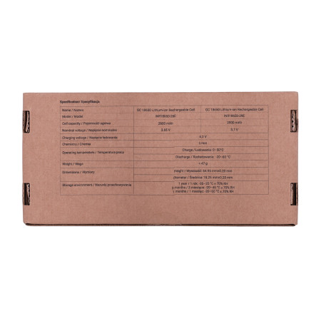 Green Cell 50GC18650NMC26 Įkraunama baterija 18650 Ličio-jonų (Li-Ion)