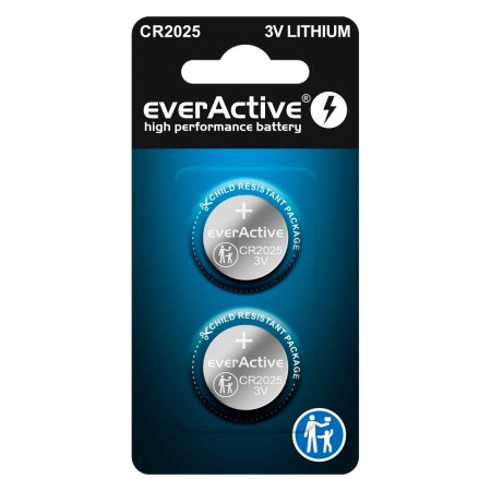 Mini ličio baterija everActive CR2025 - 2 vnt.