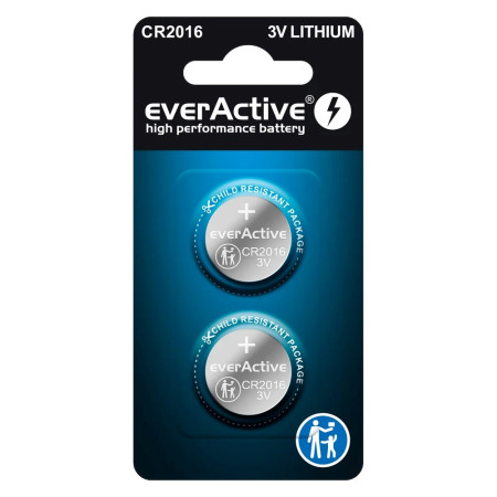 Mini ličio baterija everActive CR2016 - 2 vnt.