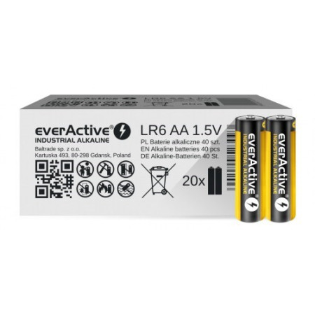 EverActive LR6 AA Šarminės Baterijos (40 vnt.)