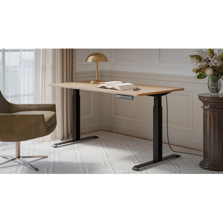 Rašomasis stalas su elektriniu aukščio reguliavimu MOON LONG 150x80x72-120 juodas/wotan