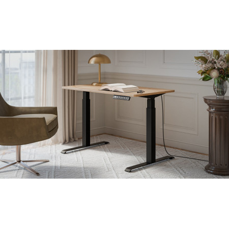 Rašomasis stalas su elektriniu aukščio reguliavimu MOON 121x67x72-120 Juodas/Rudas