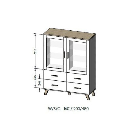 Cama LOTTA WIT120 WOT+B svetainės sekcija Indauja