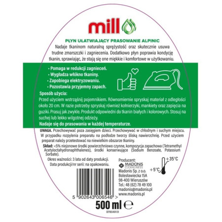 Mill lyginimo skystis malūnėliui ALPINIC 500 ml
