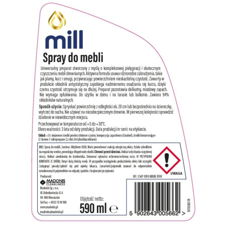Mill Clean baldų purškiklis 590 ml