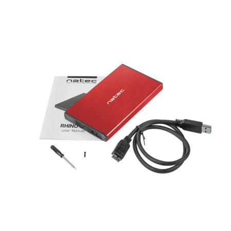 NATEC RHINO GO HDD korpusas USB 3.0 2.5'' Raudonas