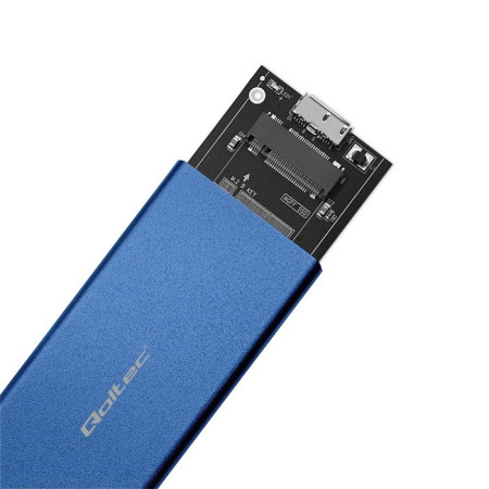 Qoltec 51832 M.2 SSD korpusas SATA NGFF USB 3.0 Mėlyna
