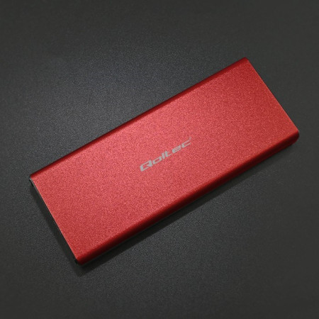 Qoltec 51831 M.2 SSD korpusas SATA NGFF USB 3.0 Raudona