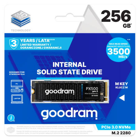 Goodram PX500 GEN.3 256 GB M.2 NVMe SSD