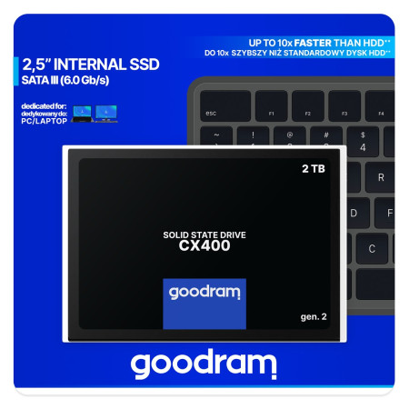 Goodram CX400 2 TB SSD 2.5" Serial ATA III 3D NAND