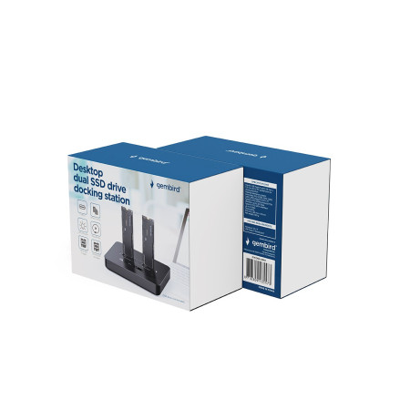 Gembird DD2-U3M2 USB Type-C M.2 NVME ir SATA SSD prijungimo stotelė, juoda