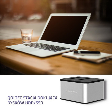 Qoltec 50316 2x HDD / SSD prijungimo stotelė | 2,5 "/3,5" SATA | USB 3.0 | Klonavimas
