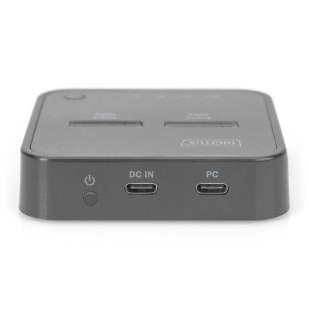 Digitus DA-71545 knyginių kompiuterių dokas / jungčių replikatorius Vielinis USB 3.2 Gen 2 (3.1 Gen 2) Type-C Juoda