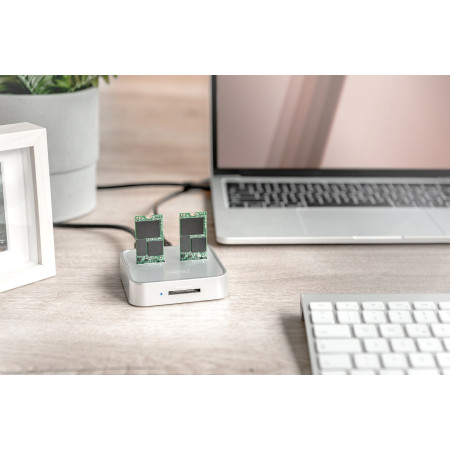 Digitus DA-71546 Knyginių kompiuterių dokas / jungčių replikatorius USB 3.2 Gen 2 Type-C Sidabras